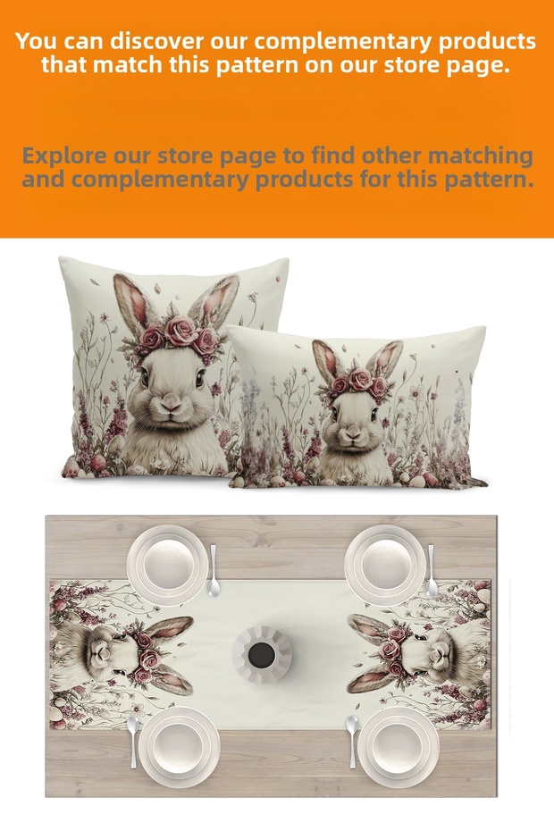 Spring Series 140X40 cm Digital Printed Runner (Spring Easter Easter) - 3