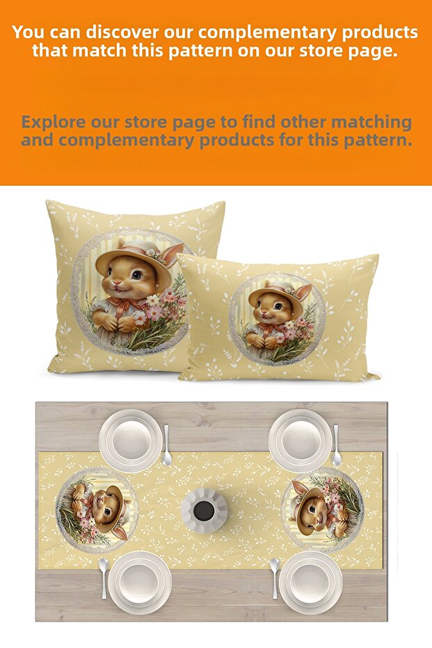 Spring Series 140X40 cm Digital Printed Runner (Spring Easter Easter) - 3