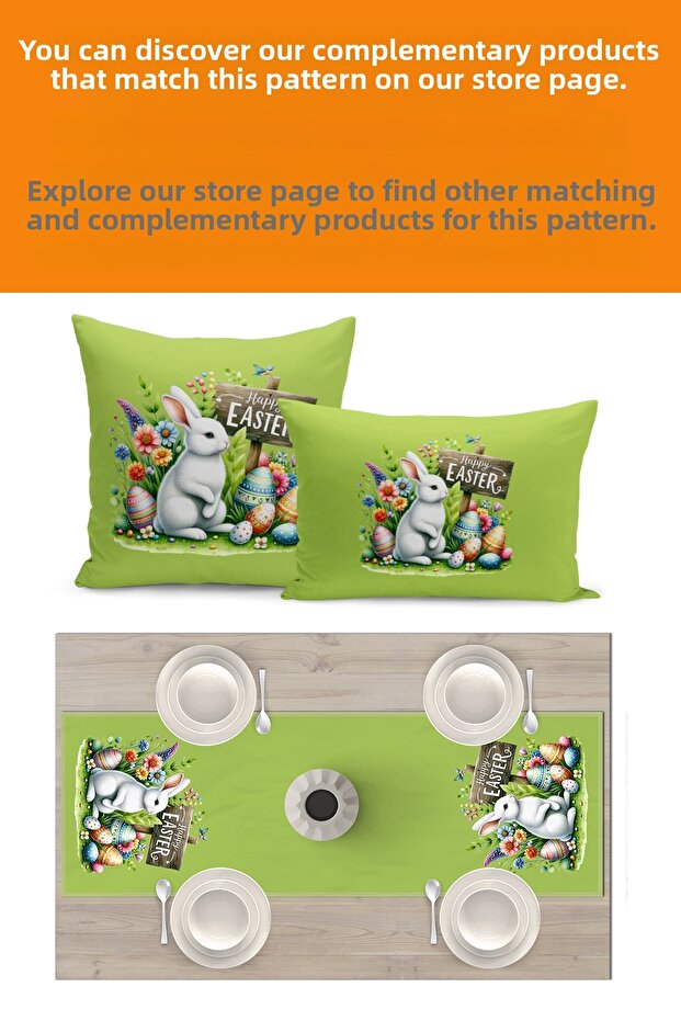 Spring Series 140X40 cm Digital Printed Runner (Spring Easter Easter) - 3