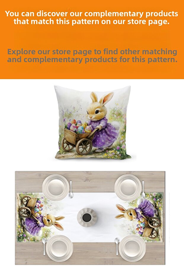 Spring Series 140X40 cm Digital Printed Runner (Spring Easter Easter) - 3