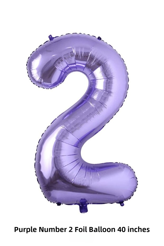 Purple 2 Number Foil Balloons Birthday Decoration