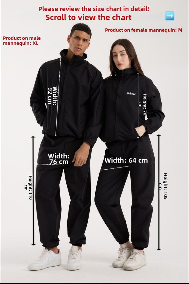 Unisex (Women-Men) Classic Model Thermal Sauna Sweat Suit Set Sweat-Inducing Sweat Suit