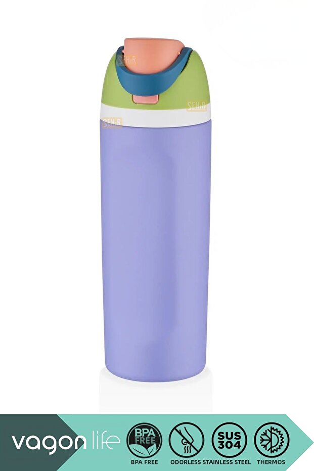 600ml New Collection Stainless Steel Thermos With/Without Straw, 6 Hours Hot/Cold, with Hand Strap