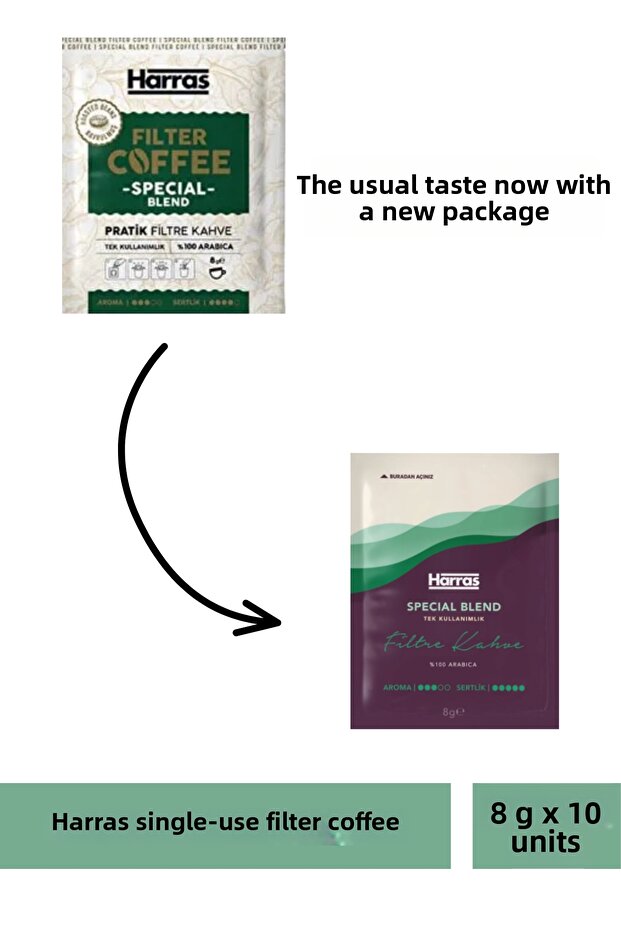 8 جرام × 10 عبوات - قهوة مفلترة للاستعمال مرة واحدة - 1