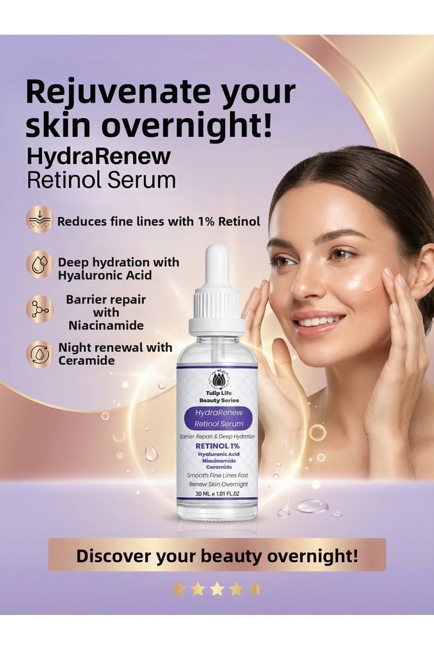 Hydrarenew Retinol and Hyaluronic Acid, Niacinamide, Ceramide Barrier Repair & Moisturizing Serum 30 ml