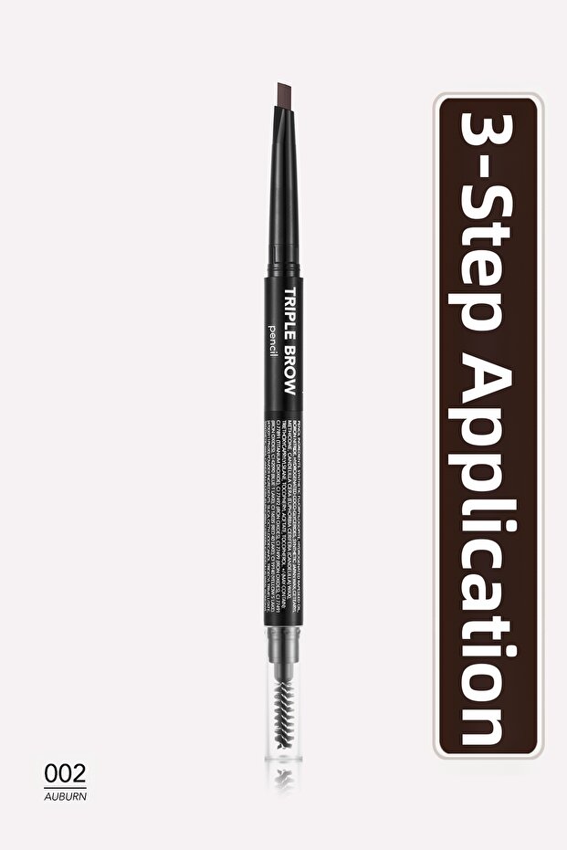 Triple Brow 3 in 1 Creamy Textured Eyebrow Makeup Pen - 002 Auburn