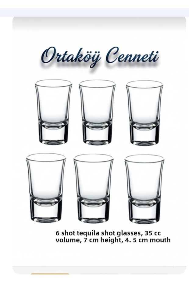 6-Pack Boston Shot Glasses-35 Cc Volume 7 cm Length 4.5 cm Mouth Quality Stylish Convenient Tequila Glasses
