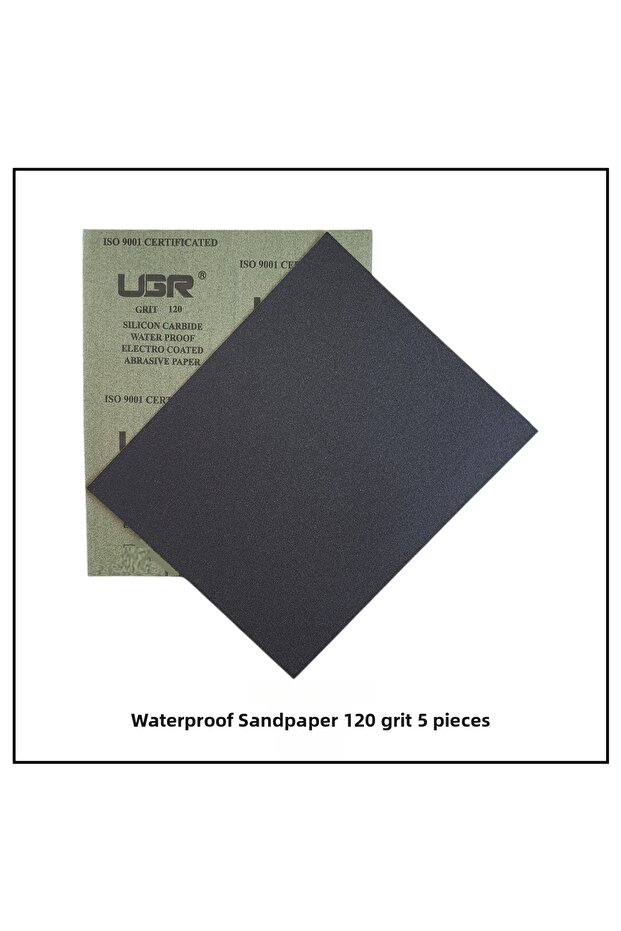 Paper Water Sandpaper, 120 Grit, (5 Sheets)