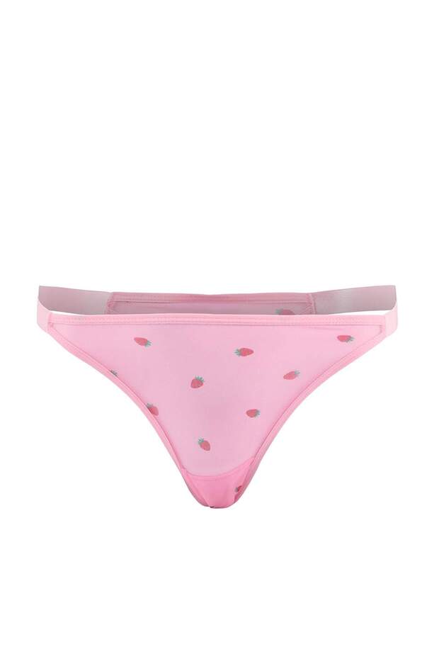Teen Siyah-Çok Renkli 3'lü Tül Çilek Baskılı Tanga Külot THMSS26KU00015 - 8
