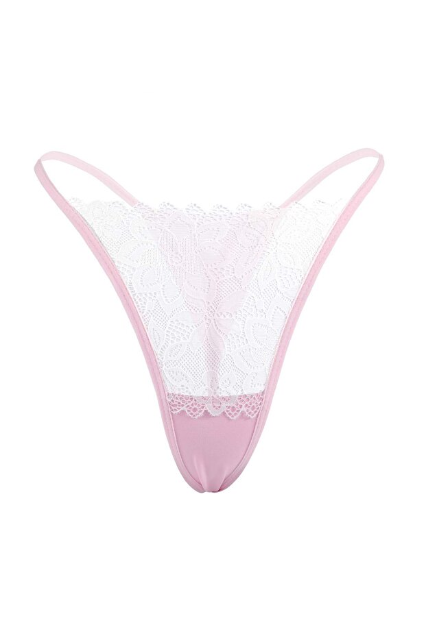 Pembe Jartiyerli Çoraplı 3'lü Kapsız İç Çamaşırı Takımı THMSS26CC00033 - 5