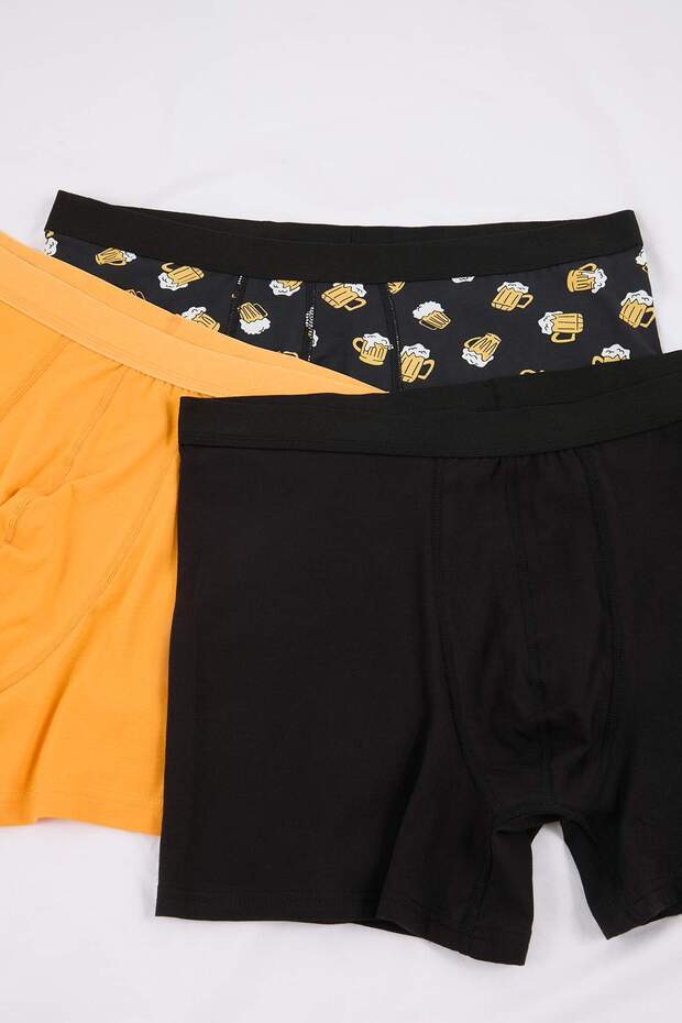 Çok Renkli Büyük Beden Erkek 3'lü Desenli Boxer TMNAW26DM00003 - 3