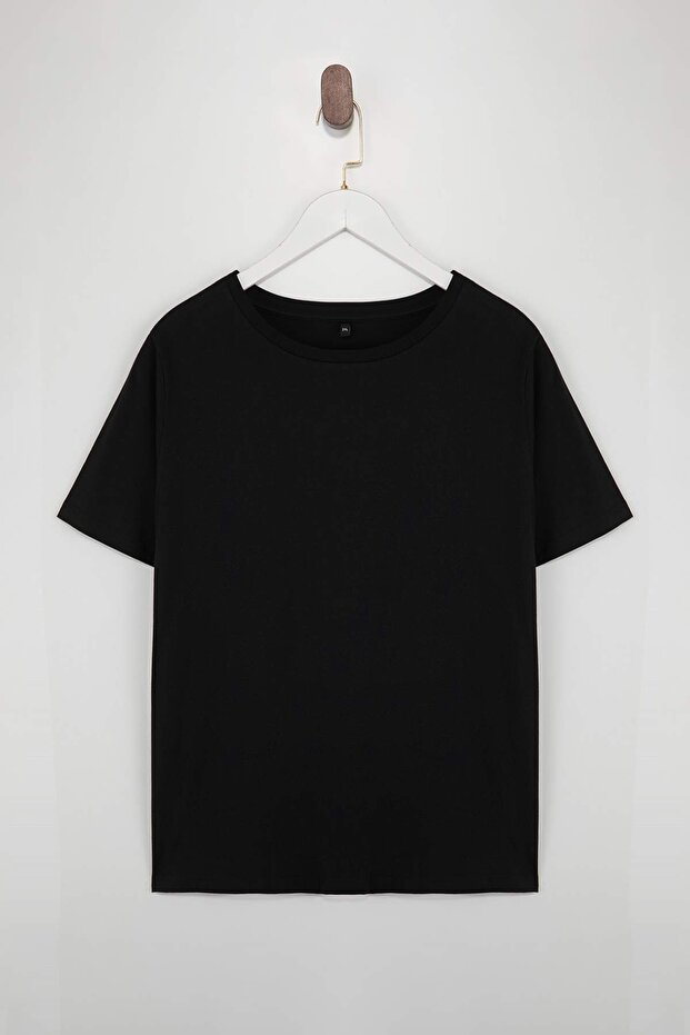 Beyaz-Gri-Lacivert 3'lü Paket Büyük Beden T-shirt TBBSS25BF00071 - 10