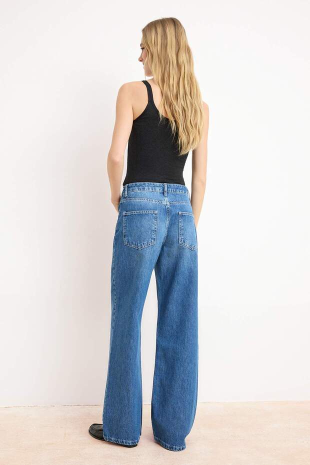 Mavi More Sustainable DÖKÜMLÜ Normal Bel %100 Pamuk Uzun Boy Wide Leg Jeans TWOSS26JE00135 - 6