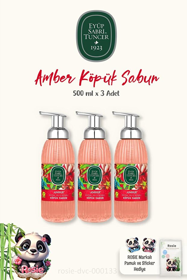 Amber 500 ml Soap - 3 Pieces and Cotton ROSIE 60 pcs