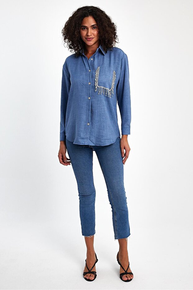 Taş İşlemeli Gömlek - 3