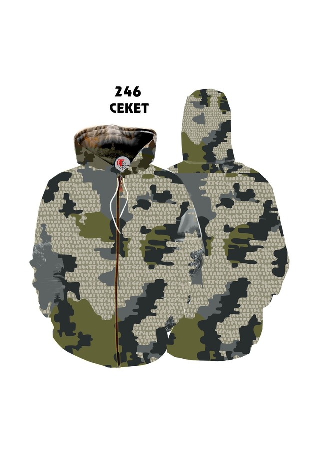 Jachetă cu model camuflaj