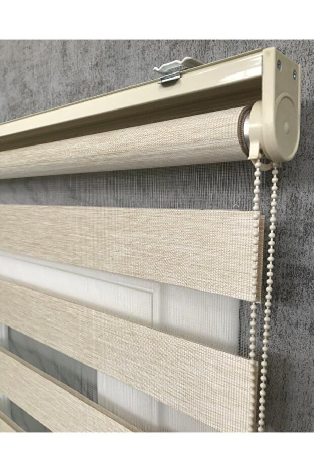 Zebra Perde Buzlu Kahve Desenli Bambu - 4