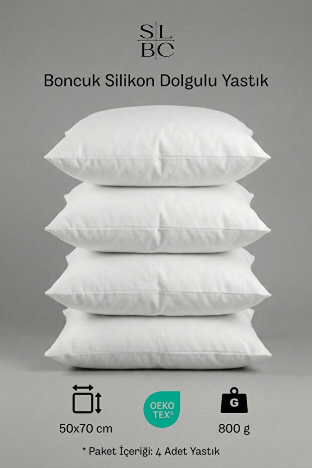 4-Piece Antiallergic Bead Silicone Pillow 800 Gr