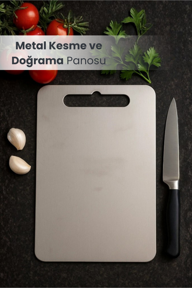 Double-Sided Stainless Steel Cutting and Chopping Board 219.5X28Cm
