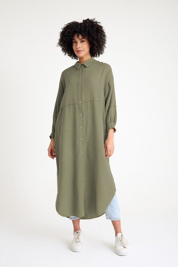 Müslin Gömlek Yeşil - 1