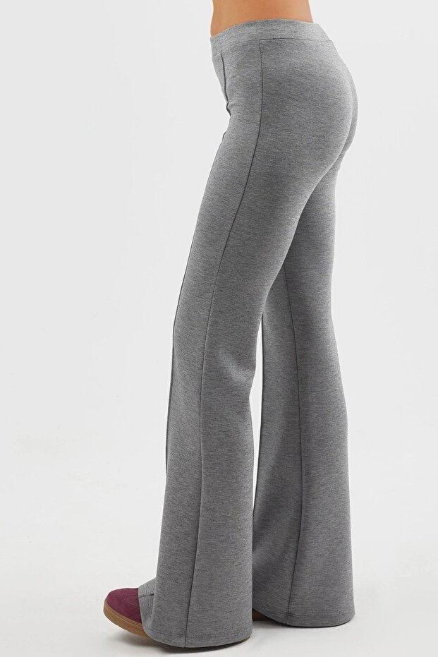 BUSEM Nervürlü Esnek Örme İspanyol Paça Pantolon - 3