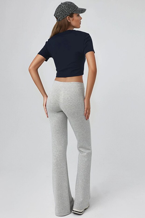 BUSEM Nervürlü Esnek Örme Flare Pantolon - 5