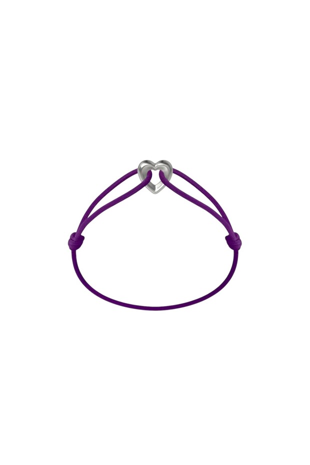 Silver Heart Cord Bracelet