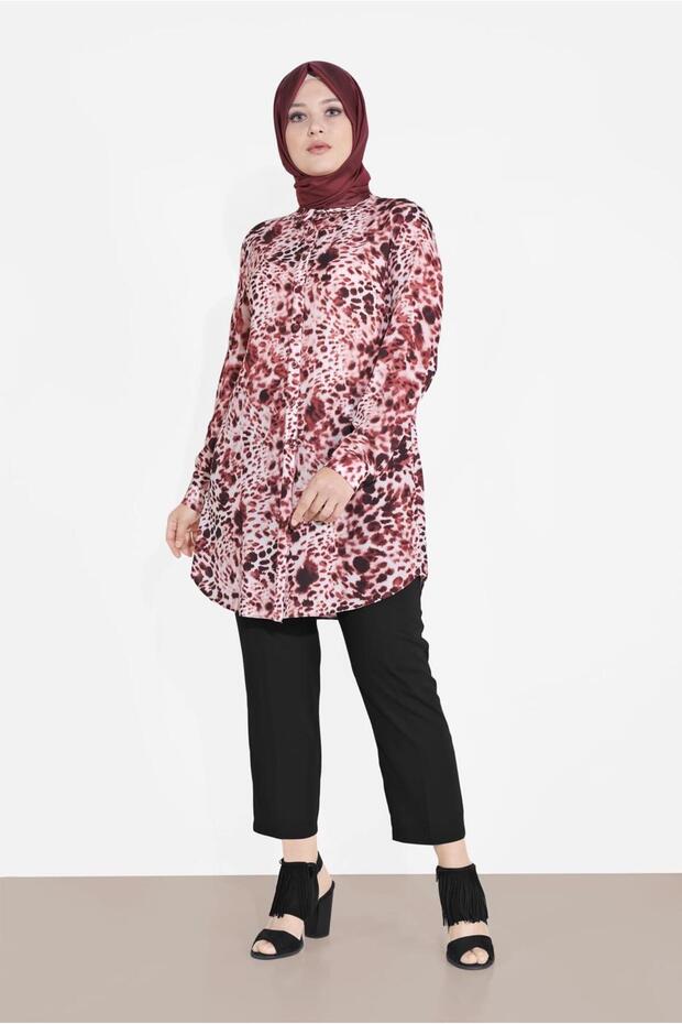 Buttoned Patterned Tunic 2857 - 1