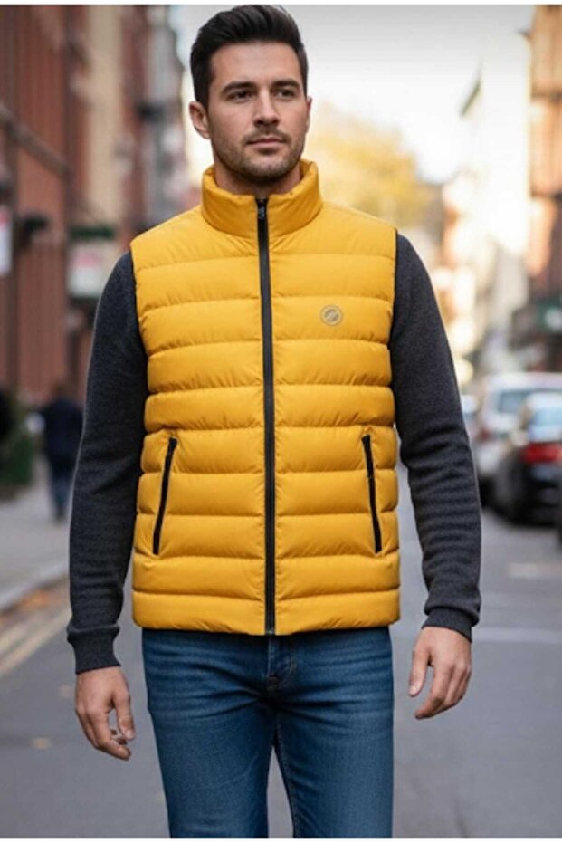 SARI ŞİŞME YELEK - 1