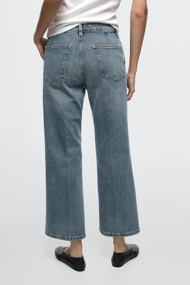 Orta bel İspanyol paça jean - 4