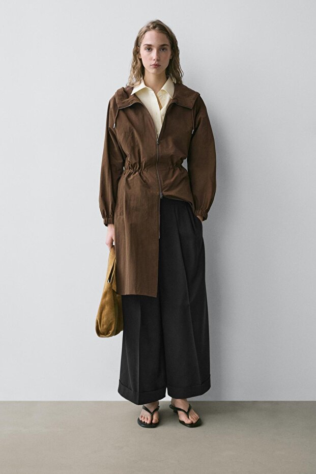 Long technical fabric parka - 1