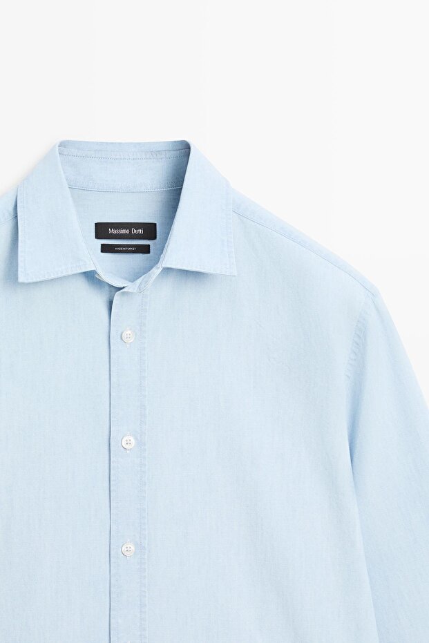 %100 pamuklu denim gömlek - 6