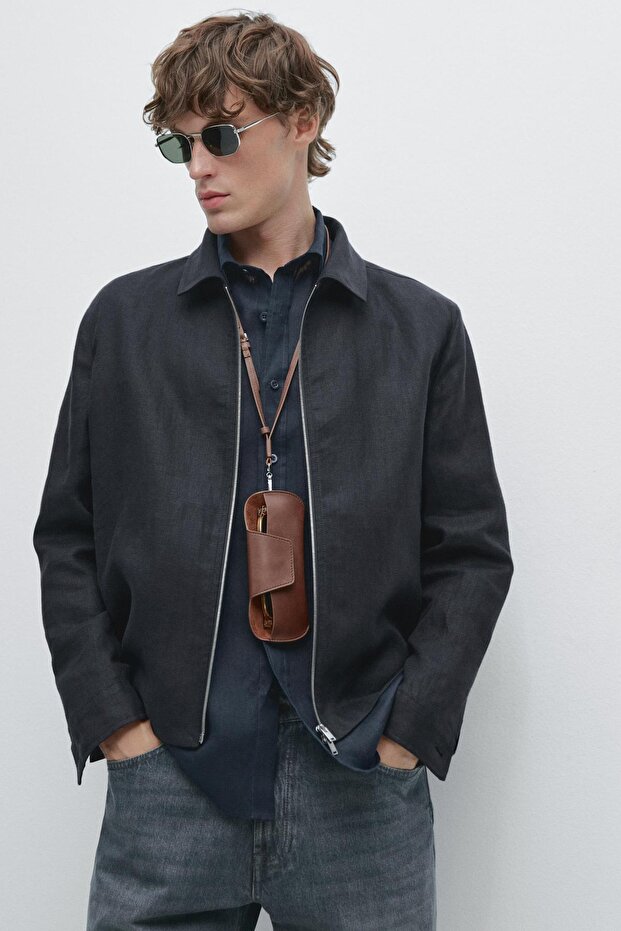 %100 keten slim fit gömlek - 4