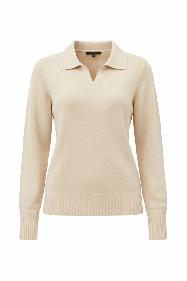 gömlek yaka triko bluz - 3