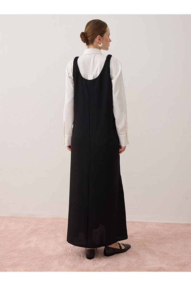 Tesettür Elbise - Siyah - - 6
