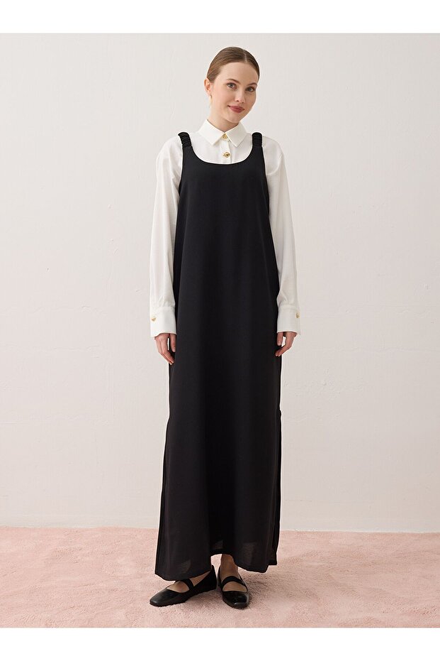 Tesettür Elbise - Siyah - - 2
