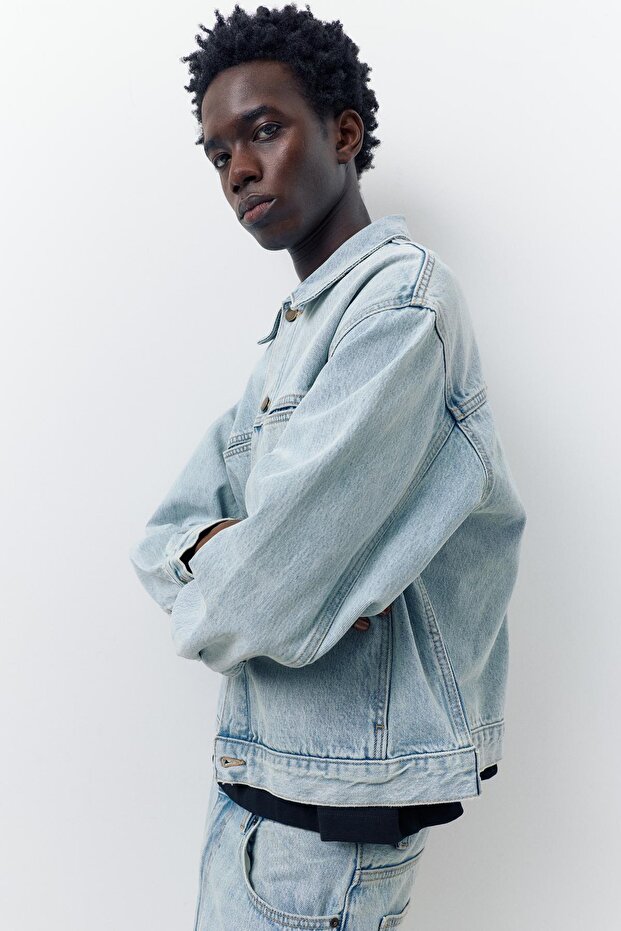 Trucker denim ceket - 4