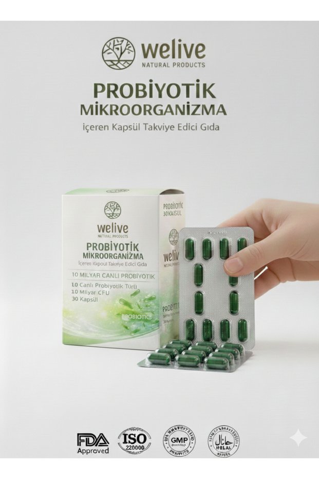 Probiotic Microorganism 30 Capsules 10 Billion Live Bacteria