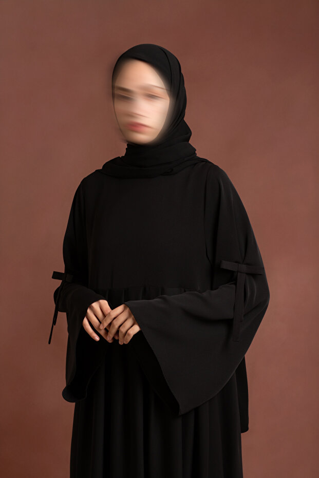 Fiyonklu Ferace - Siyah - 2