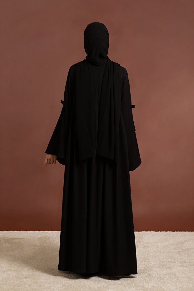 Fiyonklu Ferace - Siyah - 6