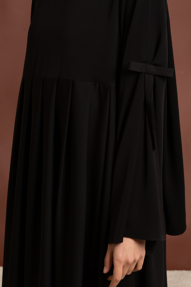 Fiyonklu Ferace - Siyah - 4