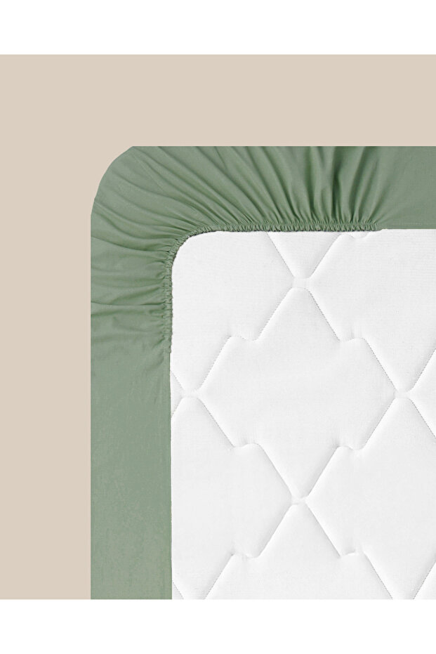 Sima pamut king size lepedő 180x200 cm zöld - 7