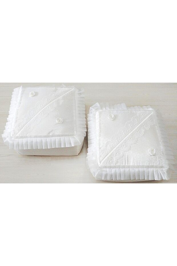 İğne Oyalı Ekru Hurç 2'li Set - 5