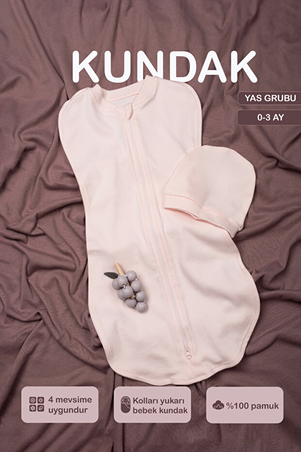 100% cotton double-sided zippered swaddle for baby, soft jersey fabric, breathable material