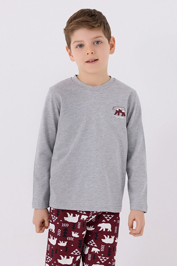 Boy's Gray Pajama Set - 2