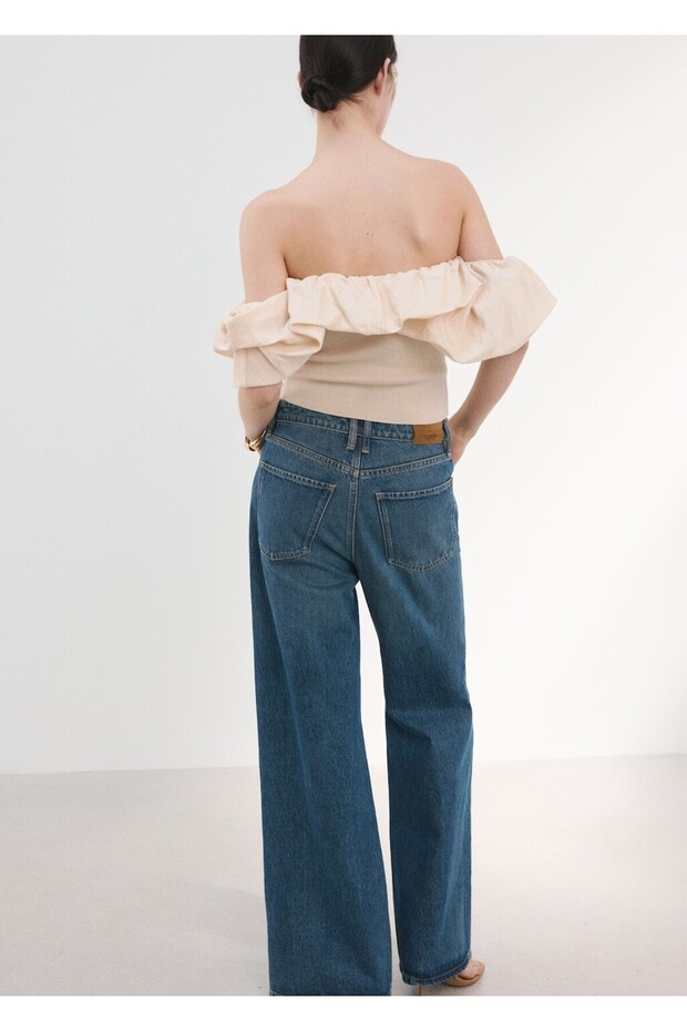 Straplez triko bluz - 4