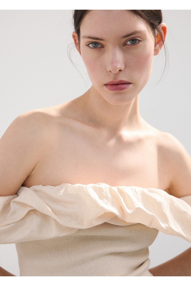 Straplez triko bluz - 6