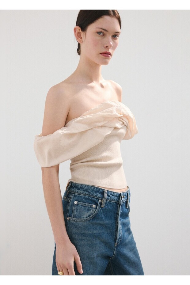 Straplez triko bluz - 1