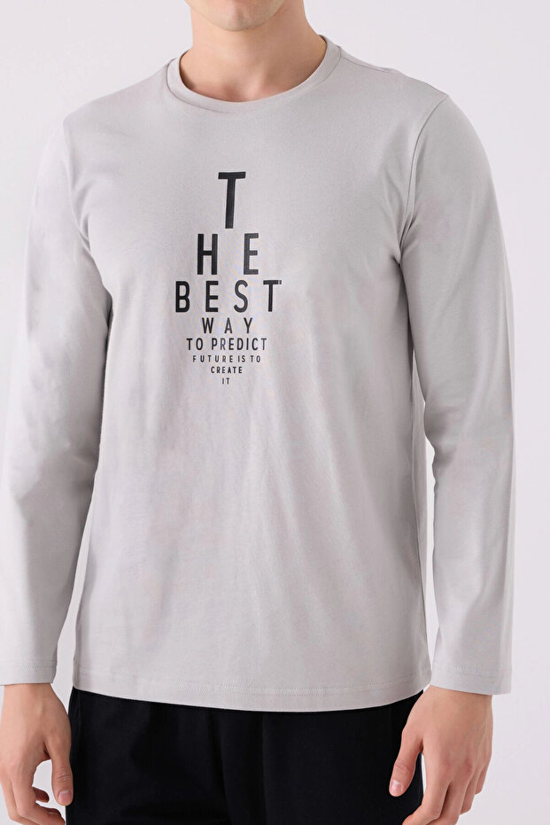 بدلة رجالية مزدوجة - رمادي - 4