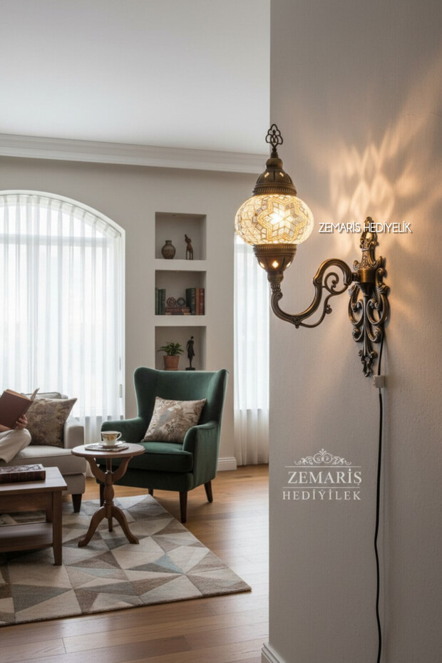 Handmade Authentic Mosaic Wall Sconce - 3